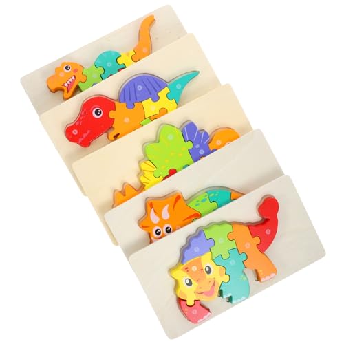 Warmhm 5 Stück Hölzernes Dinosaurier -Puzzle Rätsel Kleinkinder Vorschule Kinderpuzzle Holz Warmhm 5 Stück Hölzernes Dinosaurier -Puzzle Rätsel Kleinkinder Vorschule Kinderpuzzle Holz von Warmhm