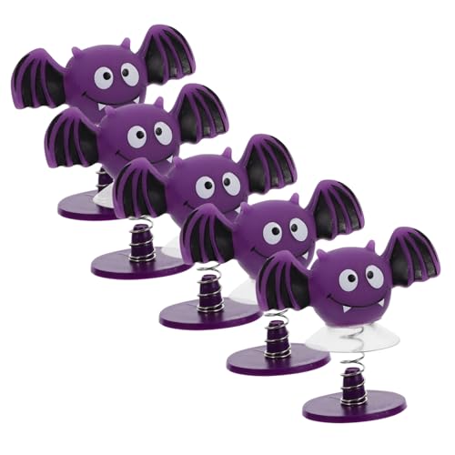 Warmhm 5 Stück Hüpfende Fledermausfigur Springfederspielzeug Halloween Hüpfspielzeug Party Hüpfspielzeug Halloween LED Halloween Sprungring Halloween Sprungspielzeug von Warmhm