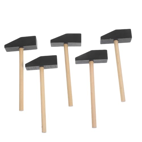 Warmhm 5 Stück Kleiner Holzhammer Mini-Holzhammer DIY holzspielzeug holzklötze Spielzeughämmer für Bausteine ​​aus Massivholz Kleiner Hammer von Warmhm