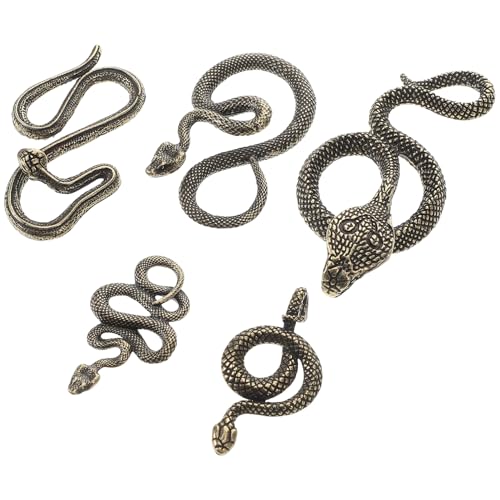 Warmhm 5 Stück Kupferschlangen Ornamente Heimdekoration Basteln Künstliche Schlange Halloween Miniaturen Figuren Schlangen Terrarium Schlangen Partygeschenke Schlangen von Warmhm
