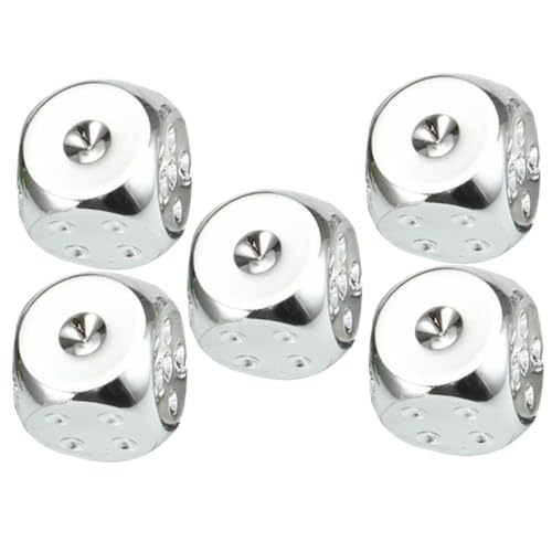 Warmhm 5 Stück Metallwürfel Silberne Spielwürfel für Partys DIY Bastelprojekte und Lernspiele für Familienspiele Leichte und Robuste aus Hochwertigem Metall Warmhm 5 Stück Metallwürfel Silberne Spielwürfel für Partys DIY Bastelprojekte und Lernspiele für Familienspiele Leichte und Robuste aus Hochwertigem Metall von Warmhm