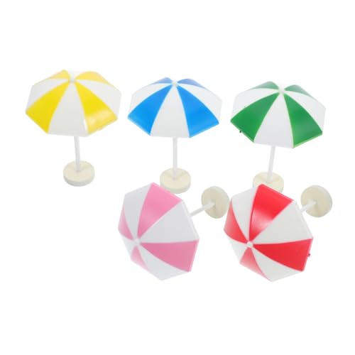 Warmhm 5 Stück Mikro-Landschafts- strandspielzeug strandsonnenschirm Puppenhausdekoration Figur Mini Zelt Puppenhaus- Puppenhaus Abs von Warmhm