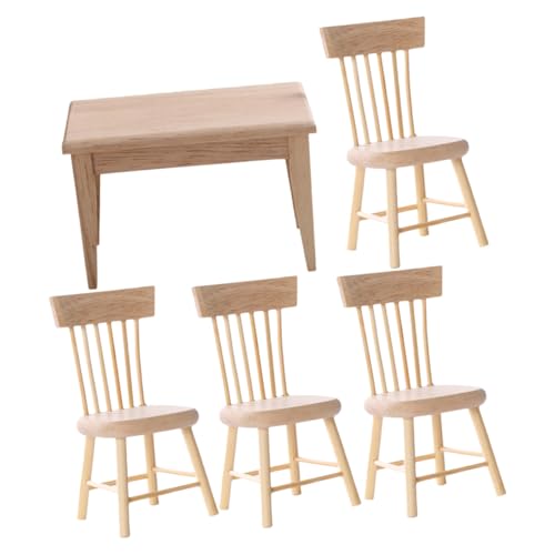 Warmhm 5 Stück Möbelset aus Holz Teiliges Set Stühlen für Puppenhäuser für Dekoration im Wohnzimmer oder Kreatives Warmhm 5 Stück Möbelset aus Holz Teiliges Set Stühlen für Puppenhäuser für Dekoration im Wohnzimmer oder Kreatives von Warmhm