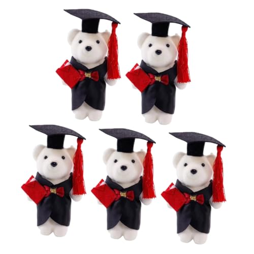 Warmhm 5 Stück Puppe Abschlussfeier DIY Stoffbären Blumenstrauß Dekoration Zubehör Zarter Stoffbär Plüschbär Abschlussbär Abschlussbär Schaum von Warmhm