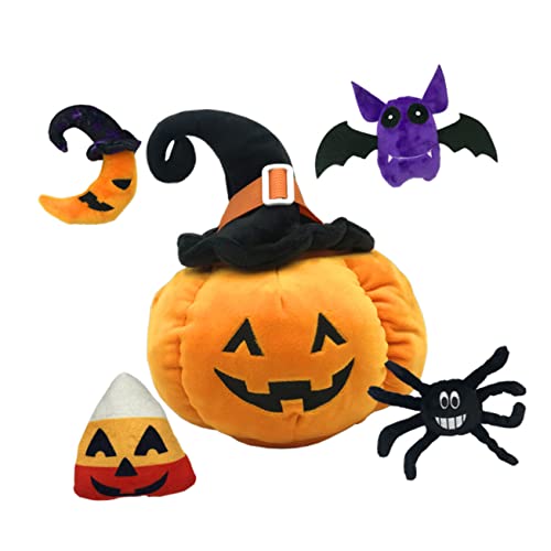 Warmhm 5 Stück Puppendekoration Halloween- Halloween- Geisterspinne Festival-Puppe Halloween-kürbis-Puppe Stoffpuppe Für Zu Hause Halloween-Cartoon-Puppe Kürbispuppe Plüsch von Warmhm
