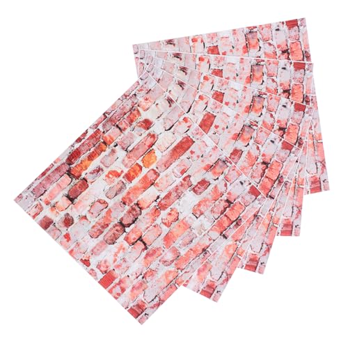 Warmhm 5 Stück Puppenhaus-Fliesen-wandaufkleber Puppenhaus-tapete Abziehen Und Aufkleben Wandaufkleber Für Minihaus Tapete Für Puppenhaus Mini-haustapete Puppenhauszubehör Papier von Warmhm