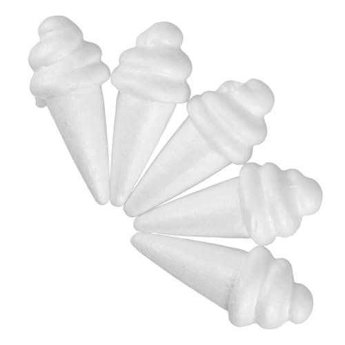 Warmhm 5 Stück Schaumeismodell Modell Einer Eistüte Eiscreme -Foto -Requisite Eiscreme-weihnachtsschmuck Künstliche Nahrung Bastelschaum Schaumkegel Prop Essen Cupcake-schaummodell Weiß Warmhm 5 Stück Schaumeismodell Modell Einer Eistüte Eiscreme -Foto -Requisite Eiscreme-weihnachtsschmuck Künstliche Nahrung Bastelschaum Schaumkegel Prop Essen Cupcake-schaummodell Weiß von Warmhm