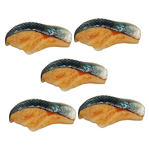 Warmhm 5stücke Teiliges Realistischer Künstlicher Fisch Und Fleischmodelle Für Küche Und Ausstellung Lebensechte Farbe Spielzeug-Lebensmittel Und Foto-Requisiten von Warmhm