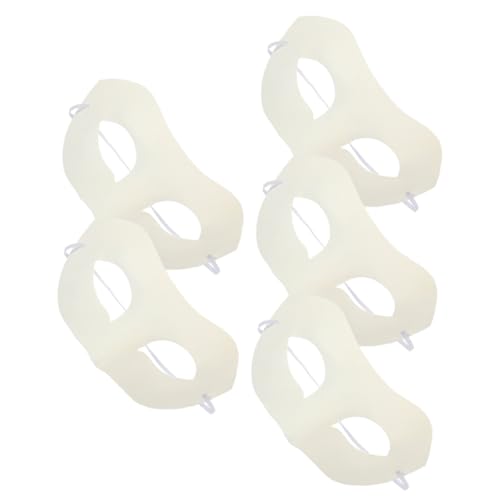 Warmhm 5 Stück Weiße DIY Papiermasken Umweltfreundlichem Papierpulp Blanko Bemalen Leichte Masken für Karneval Halloween Maskenball Cosplay Geburtstags und Schulfeiern für Erwachsene von Warmhm