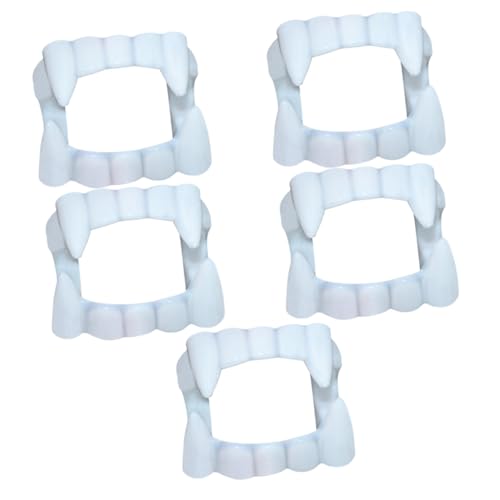 Warmhm 5 Stück lustiges Zahnmodell Halloween zähne Halloween Scherzartikel Fake Teeth Fake zähne Halloween-Party-Dekoration Falsche Zähne Zahnersatz für Halloween Zähne Hülse Weiß von Warmhm