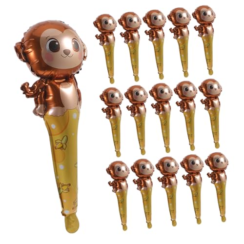 Warmhm 50 Stück Affenballon Rosa Tiere Ballon-Tier-Kit Karikatur aufblasbarer Party Gefälligkeiten aufblasbare Stöcke Party-Jubelstöcke Lärmknüppel Aluminiumfolie von Warmhm