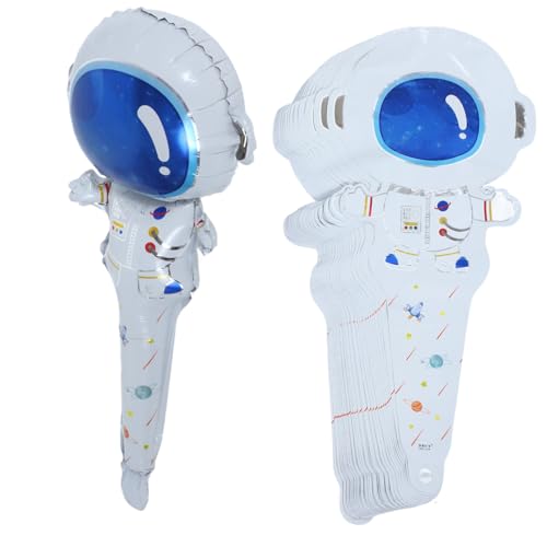 Warmhm 50 Stück Astronautenballons Weltraum Geburtstagsballons Tragbar Klein Für Bunt Astronauten Folienballon Dekoration Partyzubehör Kindergeschenke Aluminiumfolie von Warmhm