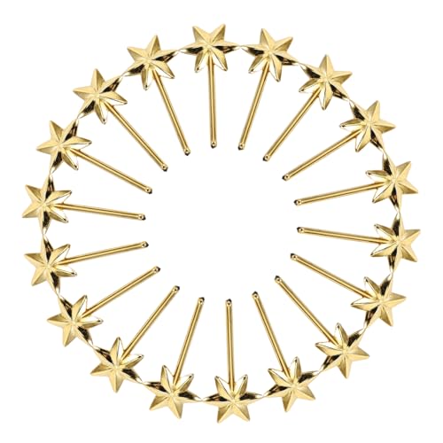 Warmhm 50 Stück Feenstab DIY Hexagramm Stäbe Dekorative Hexagramm Stäbe Party Dekoration Hexagramm Stäbe feenhafte Partydekorationen Prinzessinnengeschenke Zauberstäbe Plastik Golden von Warmhm