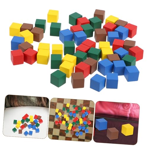 Warmhm 50 Stück Fliegende Schachfiguren klein Mini Planke Ludo Dein Token für Brettspiele Schach für Brettspiel Spielkomponente Zubehör für Brettspiele Kiefernholz von Warmhm