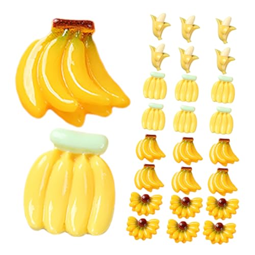 Warmhm 50 Stück Mini-Bananen schälen Künstliche Früchte drinnen ausgestopft hart Kindergeburtstag deko Party Dekoration gefälschte Bananen Bananen-Partydekorationen Harz von Warmhm