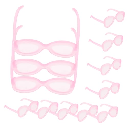 Warmhm 50 Stück Minipuppenbrille Für Pj Gläser Lebensecht Miniatur Unser Dolly Zubehör Klein Lustige Brillendekore Stilvolle Brillenrequisiten Puppe Requisiten Rosa Plastik von Warmhm