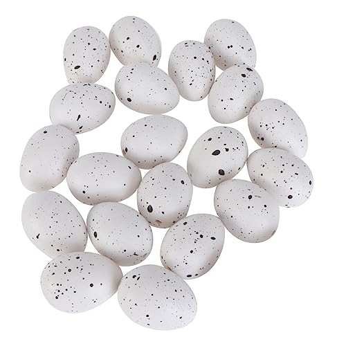 Warmhm 50 Stück Ostereier Weiß gesprenkelte Eier Fälschung Dekorationen Mini-Basteleier Vor easter eggs easter toys easter decorations Partyversorgung osterdekoration ei Kunststoff von Warmhm