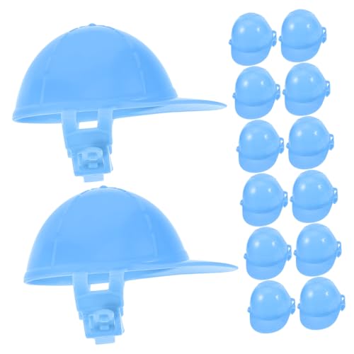 Warmhm 50 Stück Puppenhelm Partyhüte Für Sachen Kinderpartyhüte Mini-schutzhelm Kleine Hüte Miniatur-bauhut Babypuppe Kappe Konstruktion Mini-hüte Mini-bauhut Sky-Blue Plastik von Warmhm