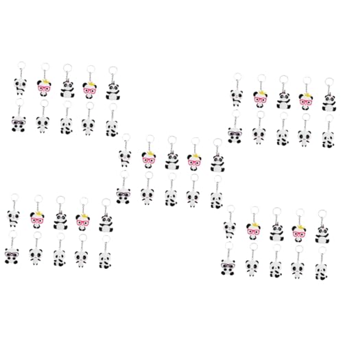 Warmhm 50 Stück Schlüsselanhänger kinder dekor Cartoon-Tier Autodekoration Mini Figur Schlüsselbund Schlüsselringe Taschenanhänger Panda-Geschenke Mehrzweck schmücken Zubehör Ornament PVC von Warmhm