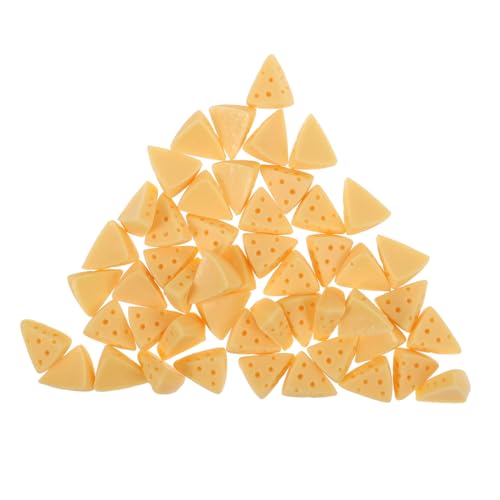 Warmhm 50 Stück Simuliertes Käsekuchenzubehör Falsches Käse Lebensechter Käse Miniatur Gefälscht Dekoration Reiz Künstlich Bausatz Dessert-Modell Käse-Charme Yellow Harz von Warmhm
