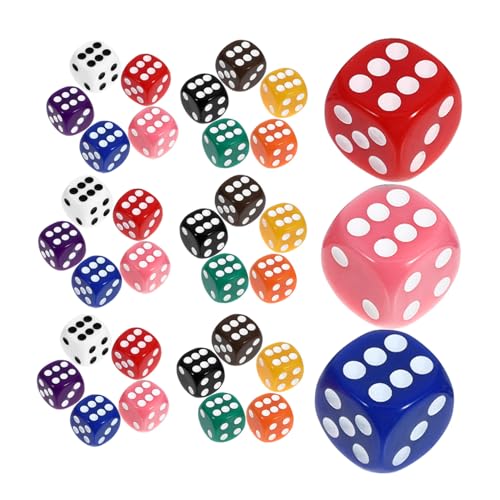 Warmhm 50 Stück Würfel Aus Acryl Würfel Masse Partywürfel Spiel Kleine Würfel Acrylwürfel Würfeln Würfel-layouts Unterhaltungswürfel Partyzubehör Acryl-würfel-Requisite von Warmhm