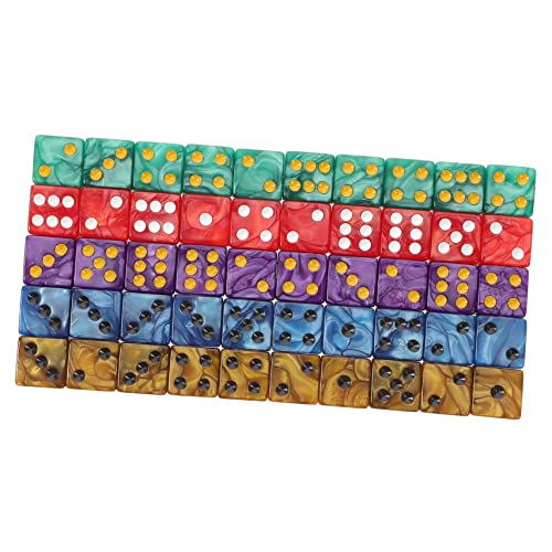 Warmhm 50 Stück Würfel gesetzt Würfelspiele Trinkspielwürfel Partyspielwürfel Unterhaltungswürfel polyedrische Würfel Brettspiele Würfel klare Würfel Acryl von Warmhm