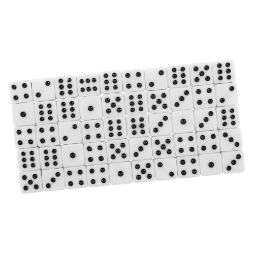 Warmhm 50-Teiliges Set Standard-Spielwürfel Acryl Weiß von Warmhm