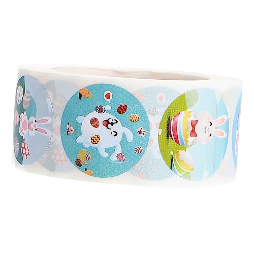 Warmhm 500 Stück 1 Rolle Osteraufkleber Selbstklebende Dekoaufkleber Kuchenverpackungsaufkleber Partyzubehör Osterdekoaufkleber Entzückende Geschenkaufkleber Papier von Warmhm