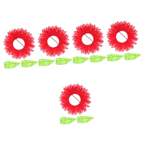 Warmhm 5st Sonnenblumenkopfbedeckung Kidcore-Kleidung Dekor Blumenkostüm Blumenhut Blumenkopfschmuck Sonnenblumenhaube Sonnenblumen-Kopfschmuck Seidentuch Die Blumen Kind Halskette von Warmhm