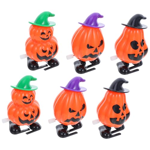 Warmhm 6 Halloween-Kürbis-Aufziehspielzeuge: Mini-Uhrwerk-Spielzeuge Für Halloween-Partygeschenke Als Füllmaterial Für Leckerlitüten Und Als Belohnung Fürs Klassenzimmer – von Warmhm
