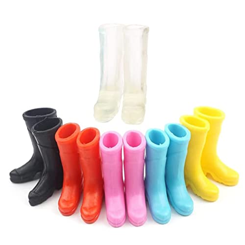 Warmhm 6 Paare Mini-Regenstiefel Miniatur Stiefel Miniaturfigur Mini-Schuhe winzige Puppenschuhe Miniatur-Zubehör Mini-Spielzeugstiefel Miniatur-Puppenstiefel Plastik von Warmhm