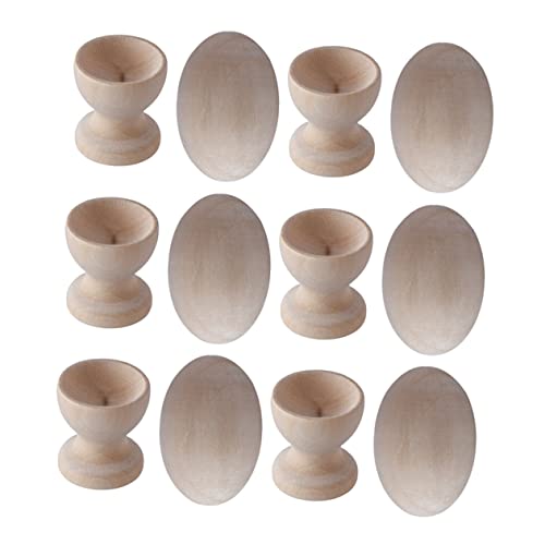 Warmhm Hochwertige Ostereier Aus Glattem Holz 6 Stück Eier Bemalen Für Kinderbastelprojekte & Osterparty-Dekorationen Warmhm Hochwertige Ostereier Aus Glattem Holz 6 Stück Eier Bemalen Für Kinderbastelprojekte & Osterparty-Dekorationen von Warmhm