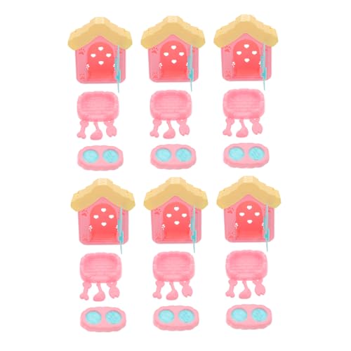 Warmhm Spielzeug-welpenhaus-Set Becken Mini-hundehaus-futterspender Jungen Und Mädchen Rollenspiel-Spielzeug Für Puppenhaus- von Warmhm