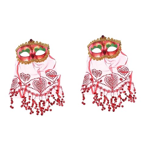 Warmhm 6 Stk Partyschleier Halloweenkostüm Schmuck für Kostüme für Mädchen faschingsmasken masken fasching Cosplay-Maske Maskerade-Schleier Staatsangehörigkeit bilden Fräulein rot von Warmhm