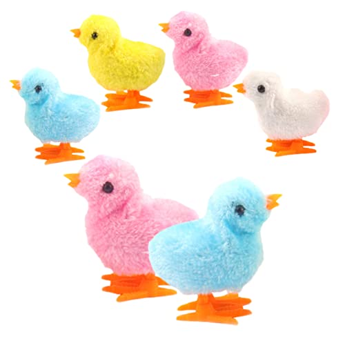 Warmhm 6 Stück Aufzieh Küken Plüschige Hüpfspielzeuge für Lustige Dekoration für Ostern und Partys Einfach zu Bedienen Bringt Freude Kinderzimmer von Warmhm