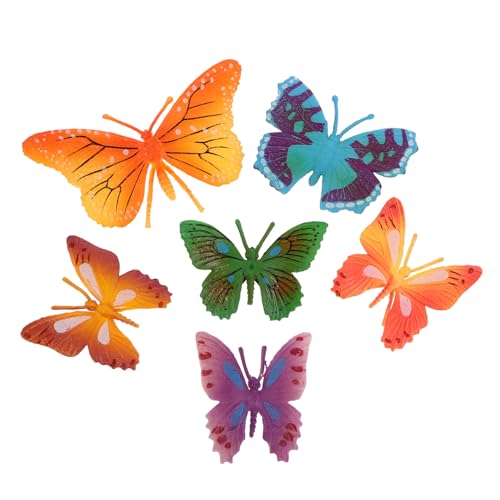 Warmhm 6 Stück Butterfly-anzugmodell Deko Kleine Schmetterlinge Zum Basteln Schmetterlings-gastgeschenke Gefälschter Schmetterling Schmetterlingsfigur Schmetterlings-kit Gummi von Warmhm