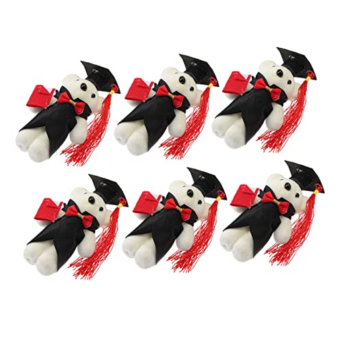 Warmhm 6 Stück Dr Bear Dekorationen Für Blumenstrauß Bärenstrauß Ornamente Bär Plüschbär Verzierungen Für Blumenstrauß Abschlussbär Klein Winziges Abschluss Plüschtier Süßer von Warmhm