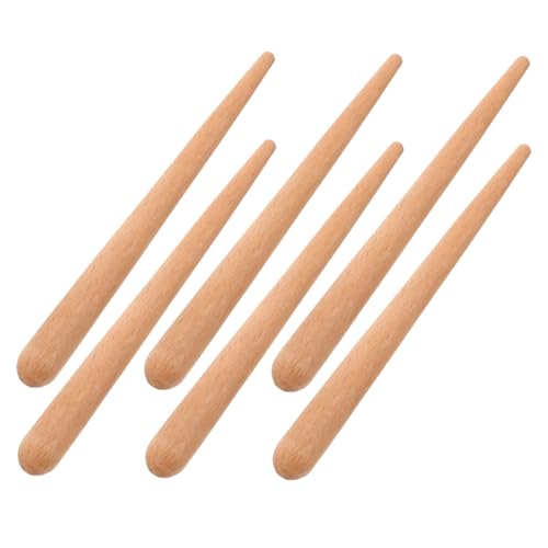 Warmhm 6 Stück Fischfroschschaber Musical Drumsticks Erwachsene Musikinstrument Hickory geformt, die Stöcke musikalische Stöcke Rhythmus-Sticks Holz von Warmhm
