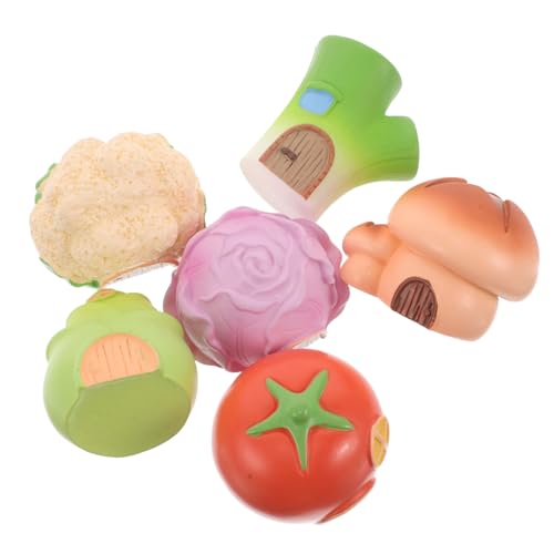 Warmhm 6 Stück Gemüsehaus Terrarium-Gemüsehütte Moos-Mikrolandschaft Aquariumdekorationen klein Gartenverzierung gartenfiguren Mikrogarten Dekoration Aquarium Miniaturfiguren Harz von Warmhm