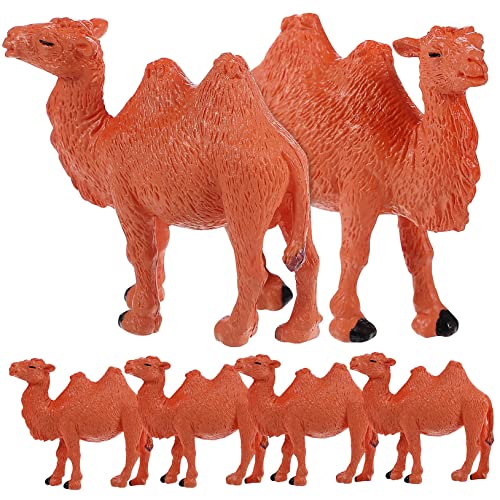 Warmhm 6 Stück Kleine Kamel Figuren Lebensechte Tiermodelle für Landschaften Dekoration für Bildungsrequisiten von Warmhm