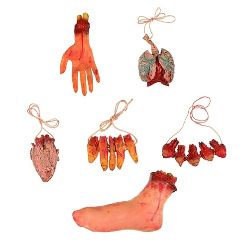Warmhm 6 Stück Kniffliges Halloween- Halloween gefälschte Körperteile Halloween Kleidung Halloween Klamotten Requisiten der Geisterfest-Szene Trick-Requisiten Vinyl von Warmhm