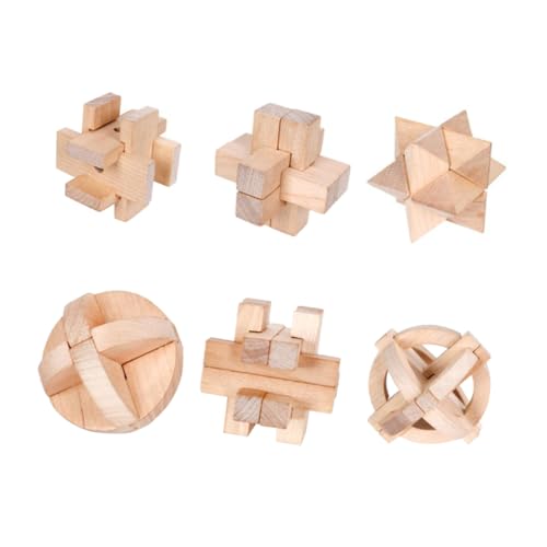 Warmhm 6 Stück Kongming Schloss Lernspielzeug Kleinkindspielzeug Puzzle Intellektuelles Entsperrschlüssel Verriegelungsspiel Entsperrspiel Kinderspielzeug Luban von Warmhm