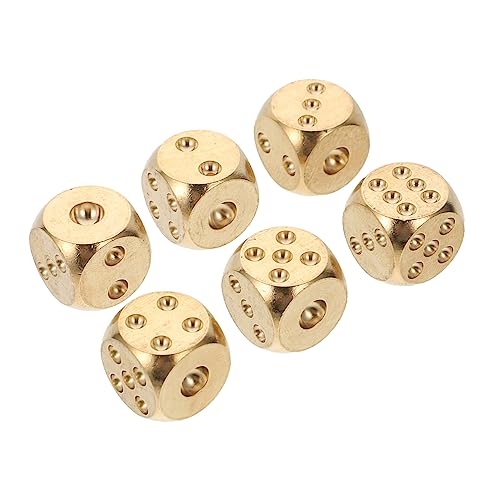 Warmhm 6 Stück Messing Handgefertigte Kleine Dice Props für Spiele Solide Bauweise für Tischspiele und Würfelspiele Erwachsene und Partys Warmhm 6 Stück Messing Handgefertigte Kleine Dice Props für Spiele Solide Bauweise für Tischspiele und Würfelspiele Erwachsene und Partys von Warmhm