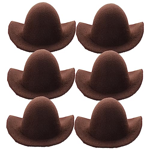 Warmhm 6 Stück Mini Cowgirl Hüte Kleine Western Hüte für Puppen Bastelbedarf und Flaschendekoration Wiederverwendbare Puppenhüte für DIY Projekte von Warmhm