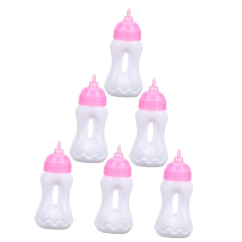 Warmhm 6 Stück Mini -Flaschenspielzeug Puppenflasche Babyflasche realistisch geben vor, Hausspielzeug zu Sein Babyparty -Party -Gefälligkeiten Puppenzubehör Sport von Warmhm