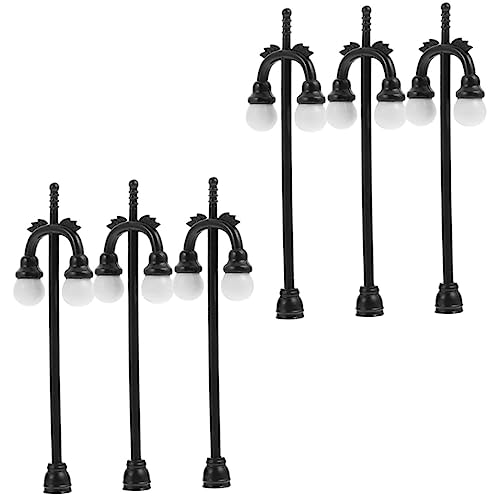 Warmhm 6 Stück Miniatur Straßenlaterne Modell Teiliges Mikrolandschaft Lampe für Puppenhaus und Garten Dekoration Sichere und Zuverlässige Materialien für Realistische Details von Warmhm