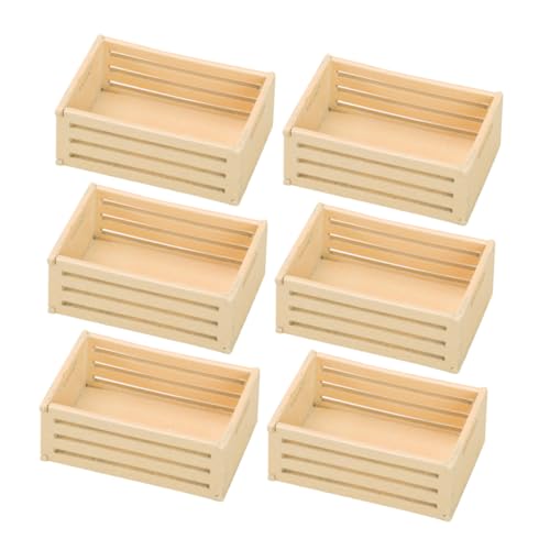 Warmhm 6 Stück Puppenhaus-Miniaturen kleine aufbewahrungskörbe puppenhaus deko Kleine Lagerkörbe Puppenhaus-Obstkorb Mini-Puppenhauszubehör Miniatur-Dinge Mini-Obstkorb pla Khaki von Warmhm