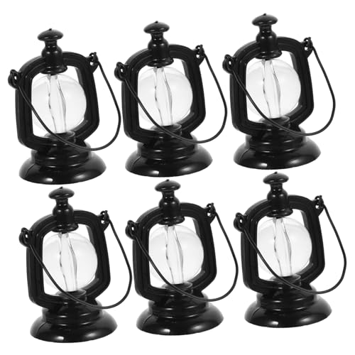 Warmhm 6 Stück Puppenhaus Petroleumlampe Dekoration Vintage Heimdekor Modelle Miniatur Petroleumlampe Miniaturlampe Für Puppenhaus DIY Material Puppenhaus Mini von Warmhm