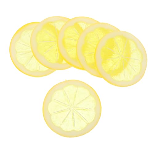 Warmhm 6 Stück Simulation von Zitronendekoren gefälschte Zitronenscheiben künstliche Zitronenverzierung Fälschung realistische Fruchtscheiben Küche vorgeben PVC Yellow Warmhm 6 Stück Simulation von Zitronendekoren gefälschte Zitronenscheiben künstliche Zitronenverzierung Fälschung realistische Fruchtscheiben Küche vorgeben PVC Yellow von Warmhm