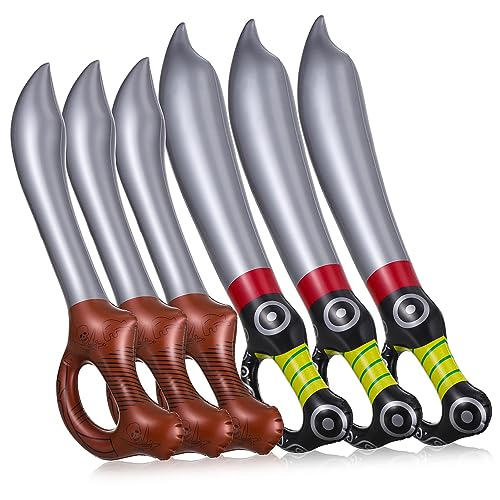 Warmhm 6 Stücke Aufblasbare Piraten Requisiten für Kinder Sichere PVC Materialien Halloween Geburtstag Party Kostüm Zubehör von Warmhm